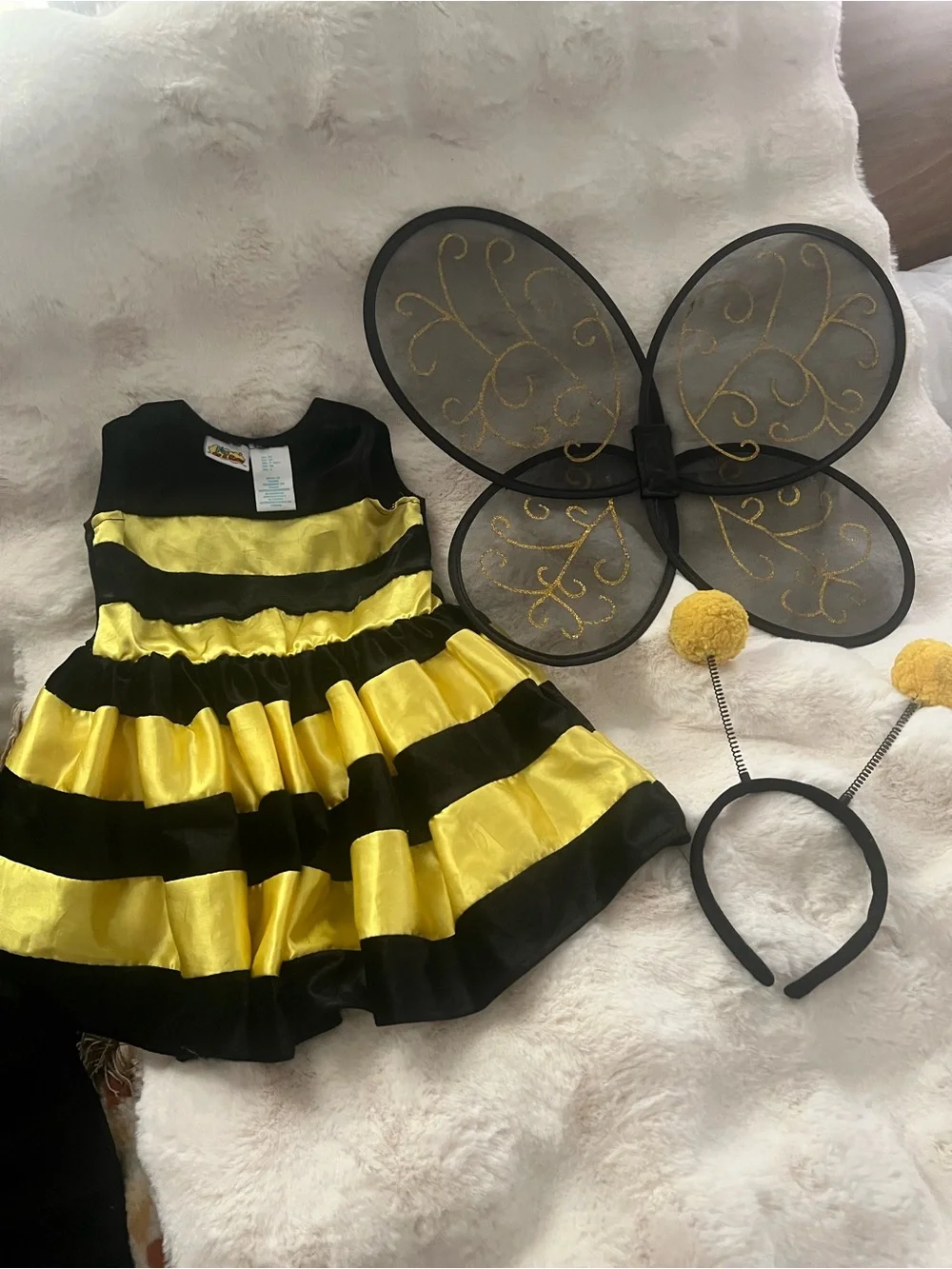 Girls Bumblebee Costume Dress with Wings and Antennae -*** FLASHH SALEEE***